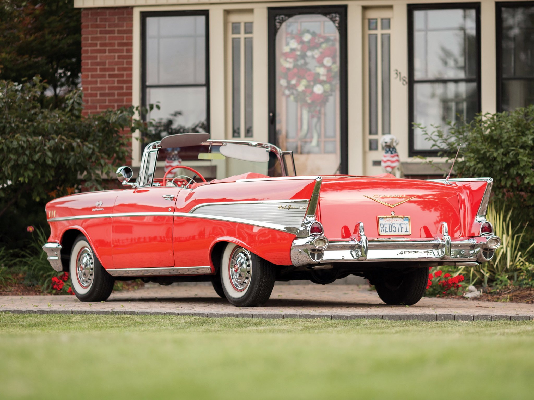 1957, Chevrolet, Bel, Air, Convertible, Fuel, Injection, Classic, Cars Wallpaper