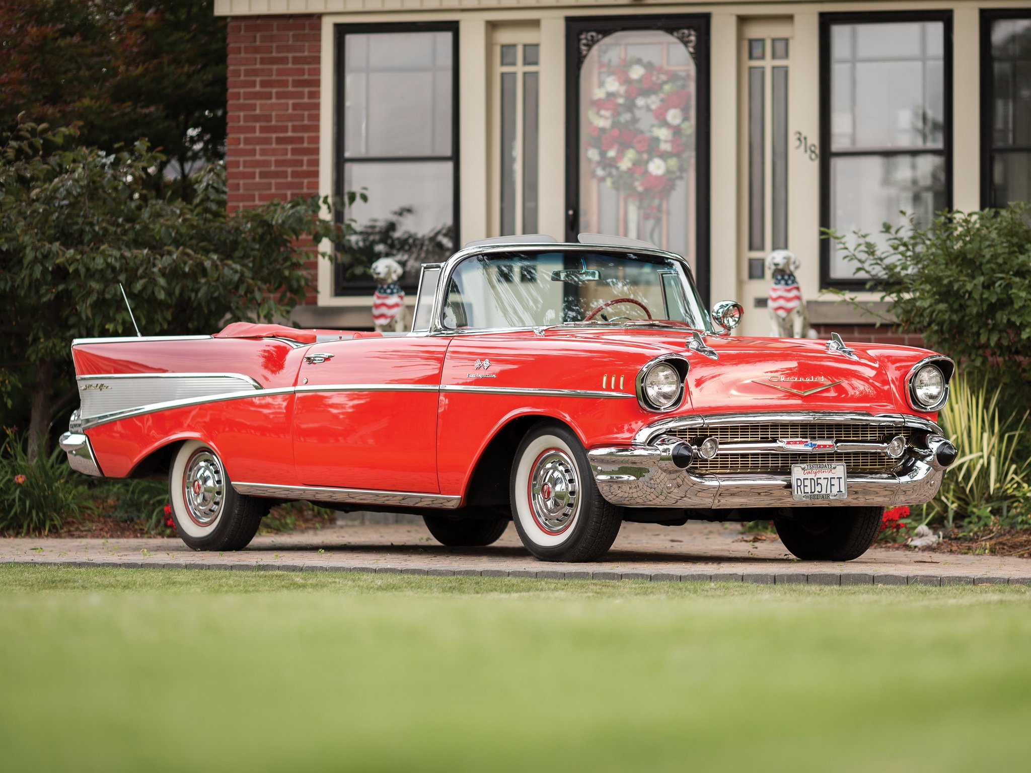 1957, Chevrolet, Bel, Air, Convertible, Fuel, Injection, Classic, Cars Wallpaper