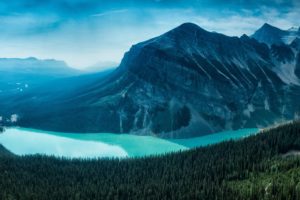 lake, Louise, Alberta, Canada, Mountains, Forest