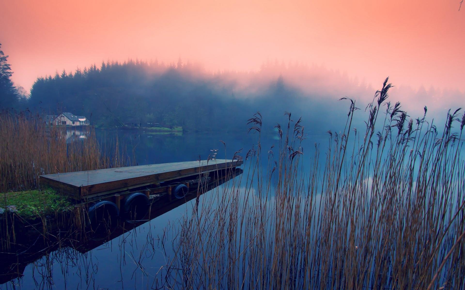 lake, Fog, Nature, Beautiful, Landscape Wallpaper