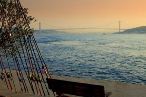 istanbul, Turkey, Sea, Landscape, Bridge, Sunset, Fishing