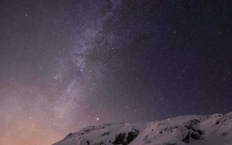 starry, Night, Mountain, Amazing, Beautiful, Snow HD Wallpaper Desktop Background