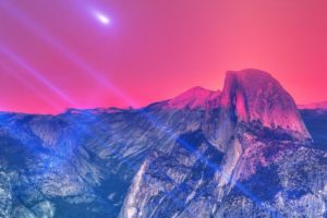 mountain, Yosemite, Pink, Sky, Nature, Beautiful
