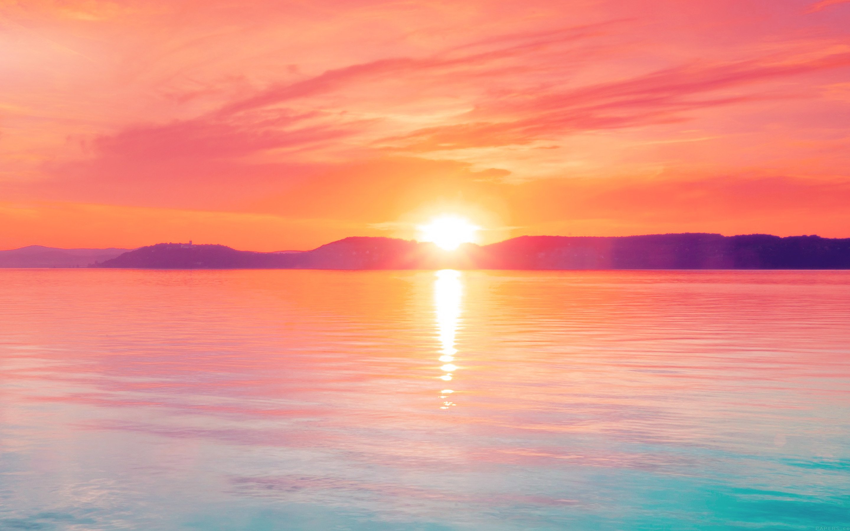 sunset, Night, Lake, Water, Sky, Red, Flare Wallpaper