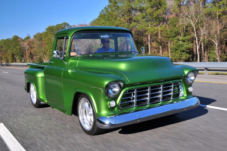 1955, Chevrolet, Chevy, 3100, Pickup, Stepside, Street, Rod, Hot, Usa,  02 HD Wallpaper Desktop Background