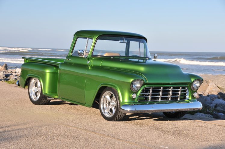 1955, Chevrolet, Chevy, 3100, Pickup, Stepside, Street, Rod, Hot, Usa,  03 HD Wallpaper Desktop Background