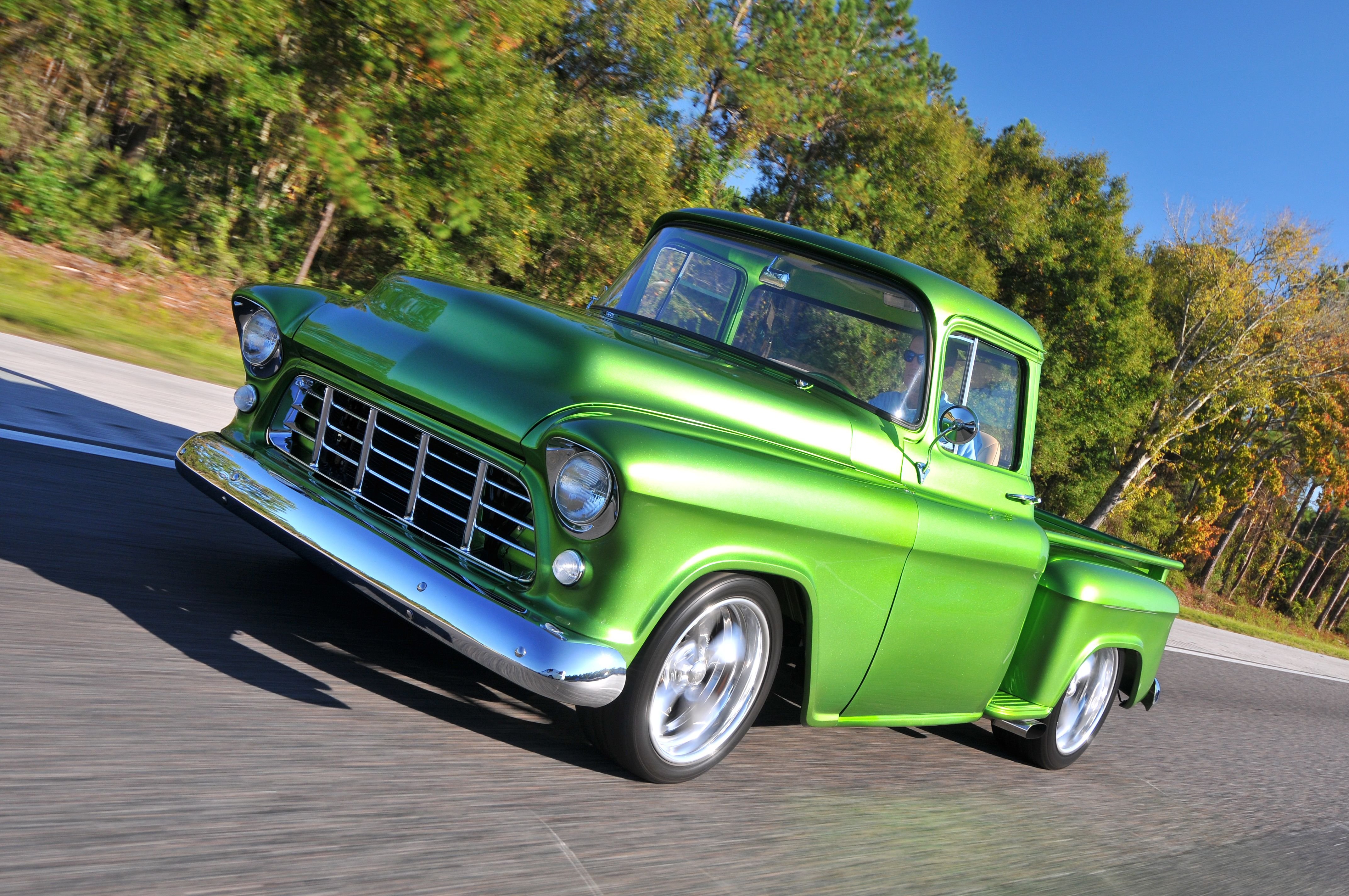 1955, Chevrolet, Chevy, 3100, Pickup, Stepside, Street, Rod, Hot, Usa,  01 Wallpaper