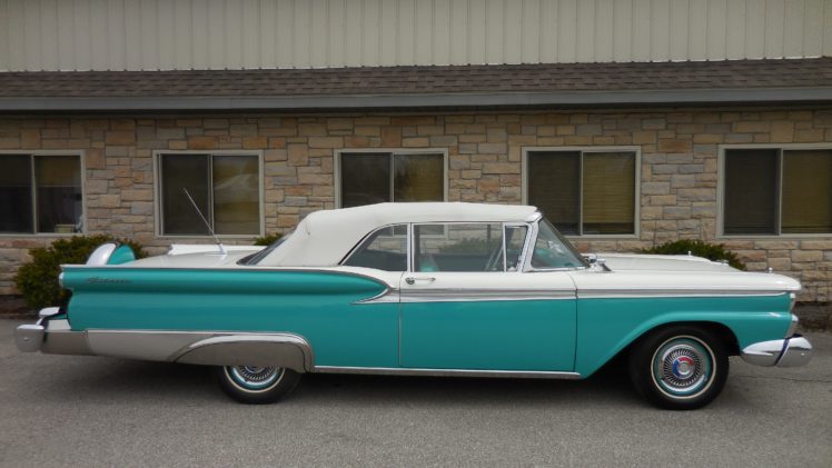 1959, Ford, Galaxie, Convertible, Classic, Old, Retro, Vintage, Original, Usa,  02 HD Wallpaper Desktop Background