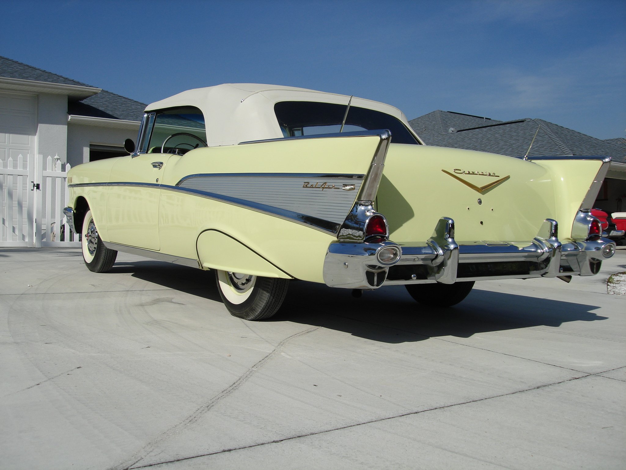 1957, Chevrolet, Bel, Air, Convertible, Retro Wallpapers HD / Desktop