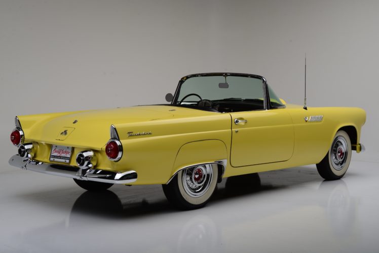 1955, Ford, Thunderbird, 2, Door, Convertible, Retro HD Wallpaper Desktop Background