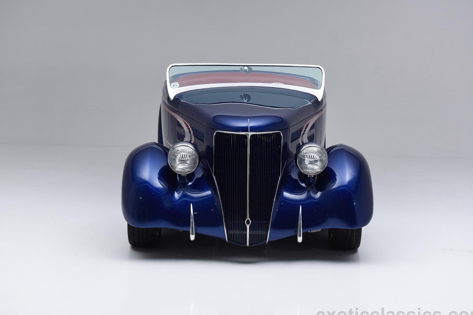 1936, Ford, Custom, Street, Rod, Roadster, Classic, Cars, Blue Wallpaper