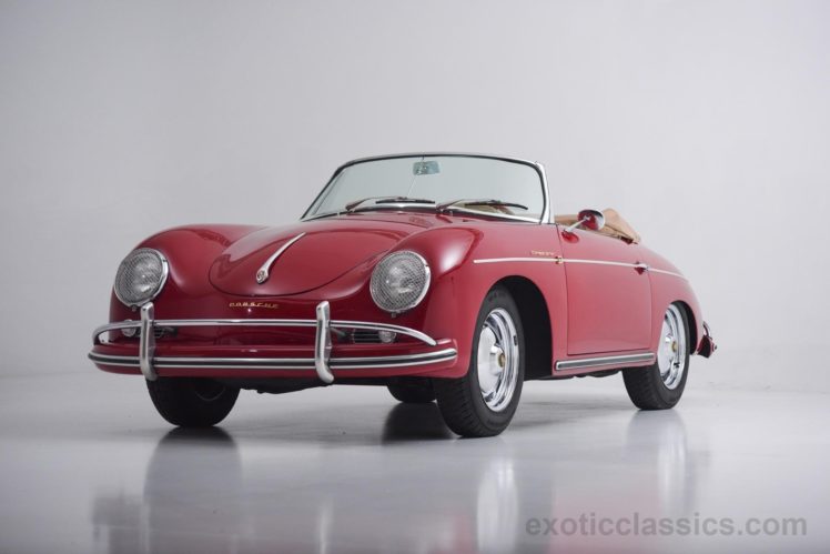 1958, Porsche, 356 a, Convertible, Super, 1600, Red, Cars, Classic HD Wallpaper Desktop Background