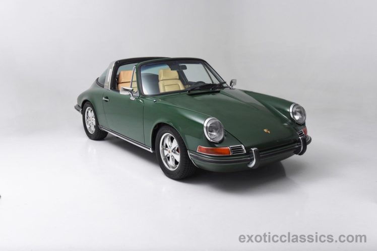 1969, Porsche, 911 e, Targa, Irish, Green, Cars, Classic HD Wallpaper Desktop Background