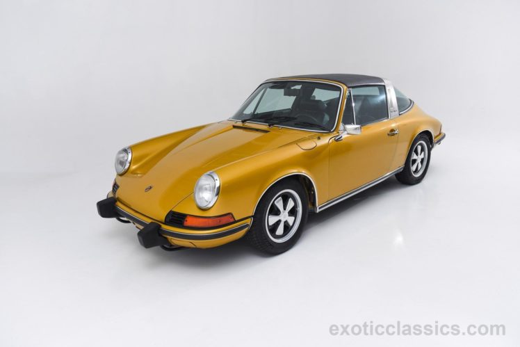 1973, Porsche, 911 t, Targa, Sportomatic, Metallic, Gold, Classic, Cars HD Wallpaper Desktop Background