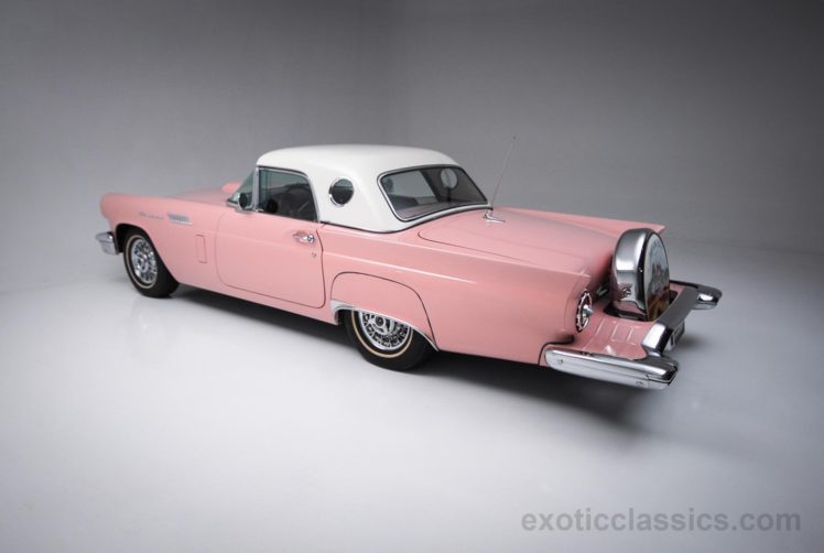 1957, Ford, Thunderbird, Convertible, Cars, Classic, Dusty, Rose HD Wallpaper Desktop Background