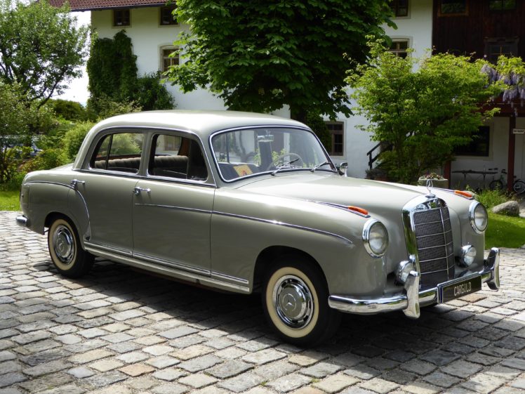 1958, Mercedes, Benz, 220s, Ponton, Limousine, Luxury, Retro HD Wallpaper Desktop Background