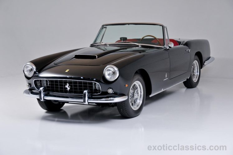 1962, Ferrari, 250, Pininfarina, Series, Ii, Cabriolet, Black, Convertible, Classic, Cars HD Wallpaper Desktop Background