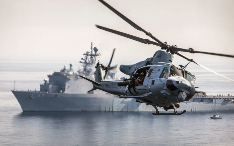 helicopter, Ships, Boats, Ocean, Sea, Military HD Wallpaper Desktop Background