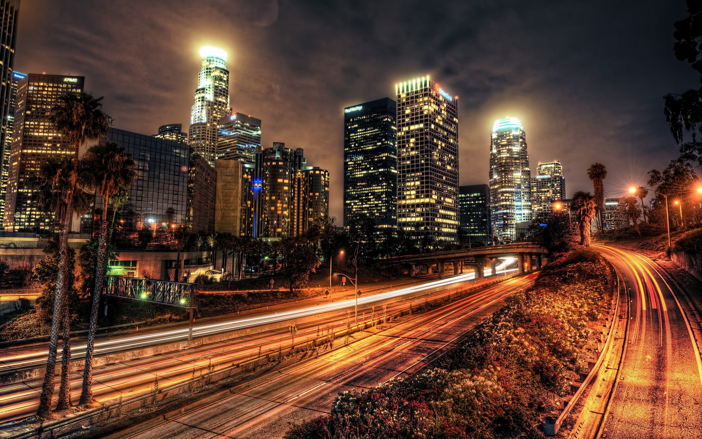 nightview, Of, Los, Angeles Wallpaper