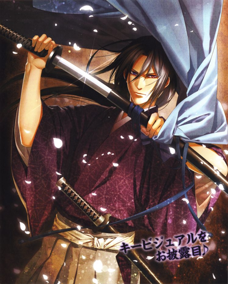 hakuouki, Shinsengumi, Kitan, Series, Anime, Toshizou, Hijikata,  hakuouki , Character, Sword, Samurai HD Wallpaper Desktop Background