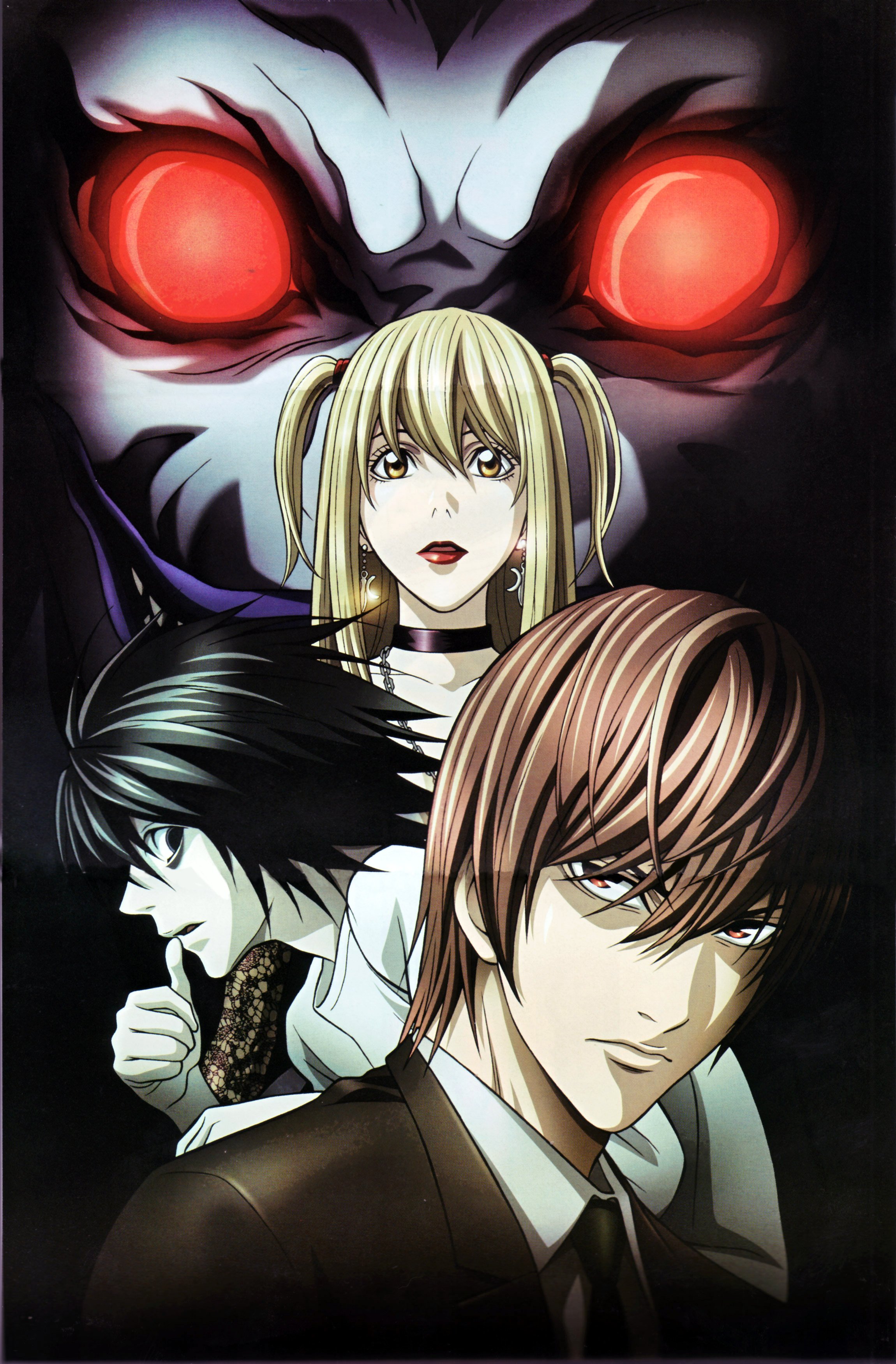 anime, Red, Eyes, Death, Note, Series, L, Character, Light, Yagami, Character, Misa, Amane Wallpaper