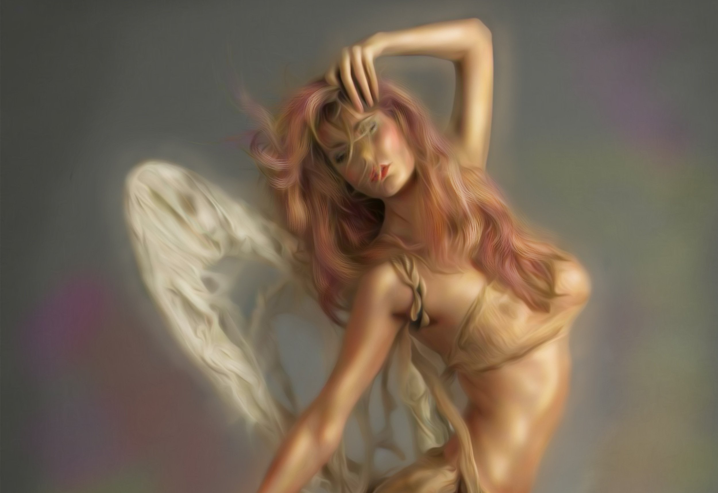 arts, Angel, Hands, Hair, Wings, Body, Pose, Face, Girls Wallpaper