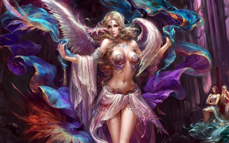 arts, Forsaken, World, Feathers, Wings, Angel, Girls HD Wallpaper Desktop Background