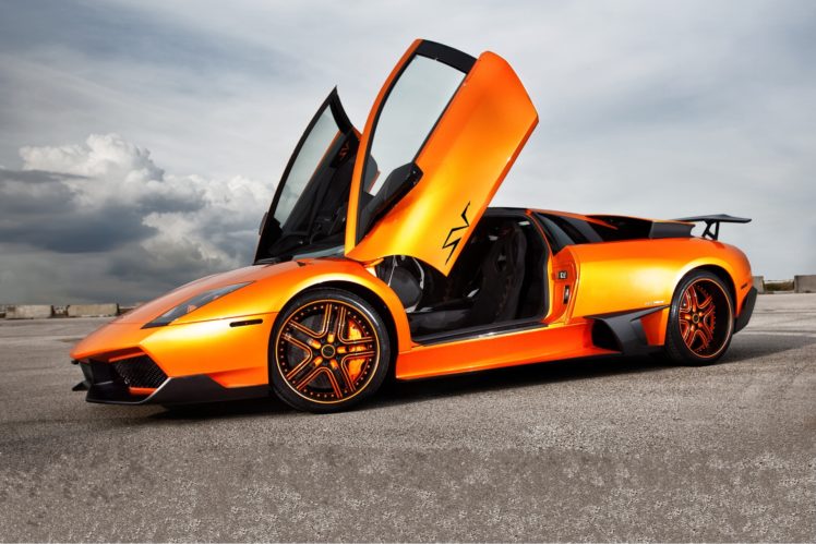 lamborghini, Murcielago, Lp670 sv, Orange, Supercar HD Wallpaper Desktop Background