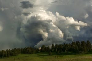 south, Dakota, Supercell, Clouds, Storm, Forest