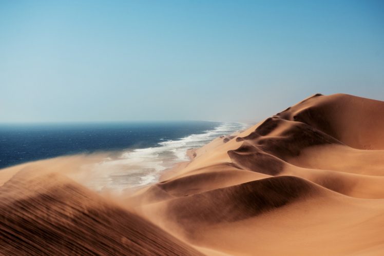 atlantic, Africa, Namib, Desert, Dune, Coast, Ocean, Desert HD Wallpaper Desktop Background
