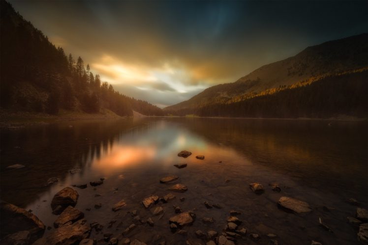 rock, Reflection, Mountain, Cloud, Landscape, Lake, Nature HD Wallpaper Desktop Background