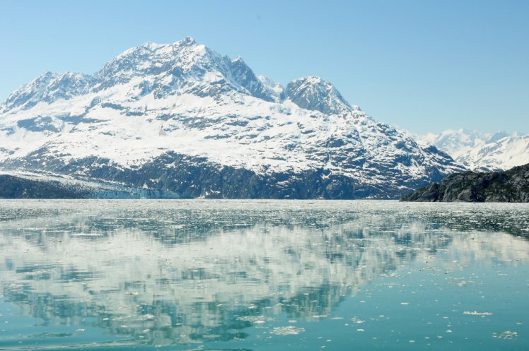 winter, Reflection, Mountain, Water, Nature, Ocean, Sea, Ice HD Wallpaper Desktop Background