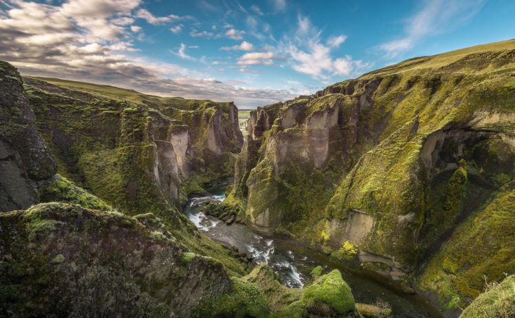cliff, Iceland, Landscape, River, Canyon HD Wallpaper Desktop Background