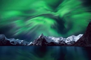 aurora, Borealis, Norway, Mountain, Stars, Sky, Arctic, Scandinavia, Lofoten, Islands, Northern, Lights