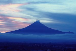 puebla, Morelos, Mexico, Volcano, Twilight, Popocatepetl, Fog, Pastel