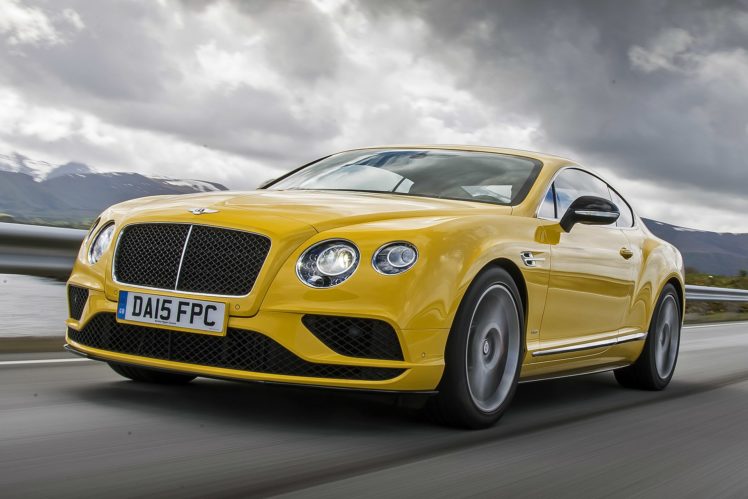 2016, Bentley, Continental gt, Coupe, Cars, Yellow HD Wallpaper Desktop Background