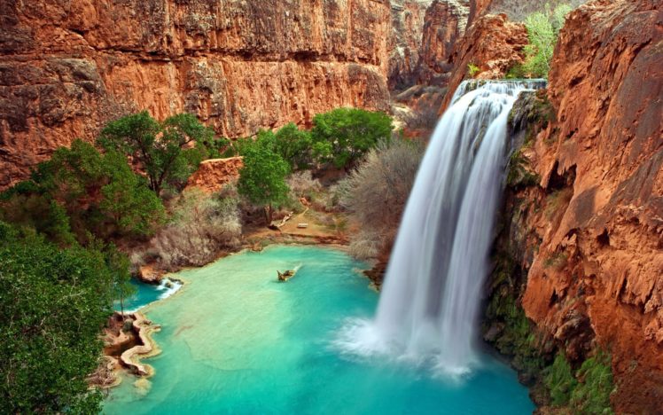 water, Cliff, Waterfall, Nature HD Wallpaper Desktop Background