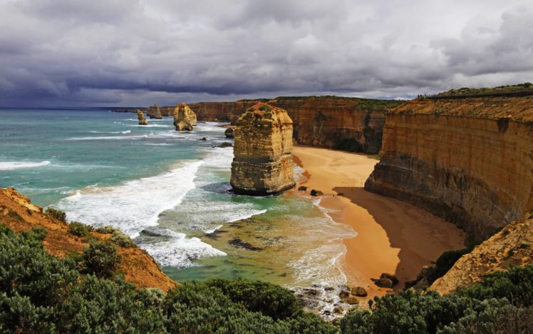 clouds, Australia, Victoria, Coastline, Great, Ocean, Road, Limestone, Stacks, 12, Apostles, The, Twelve, Apostles HD Wallpaper Desktop Background