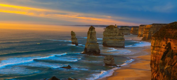 sunset, Coastline, Ocean, Sea, Great, Ocean, Road, Australia, Victoria ...
