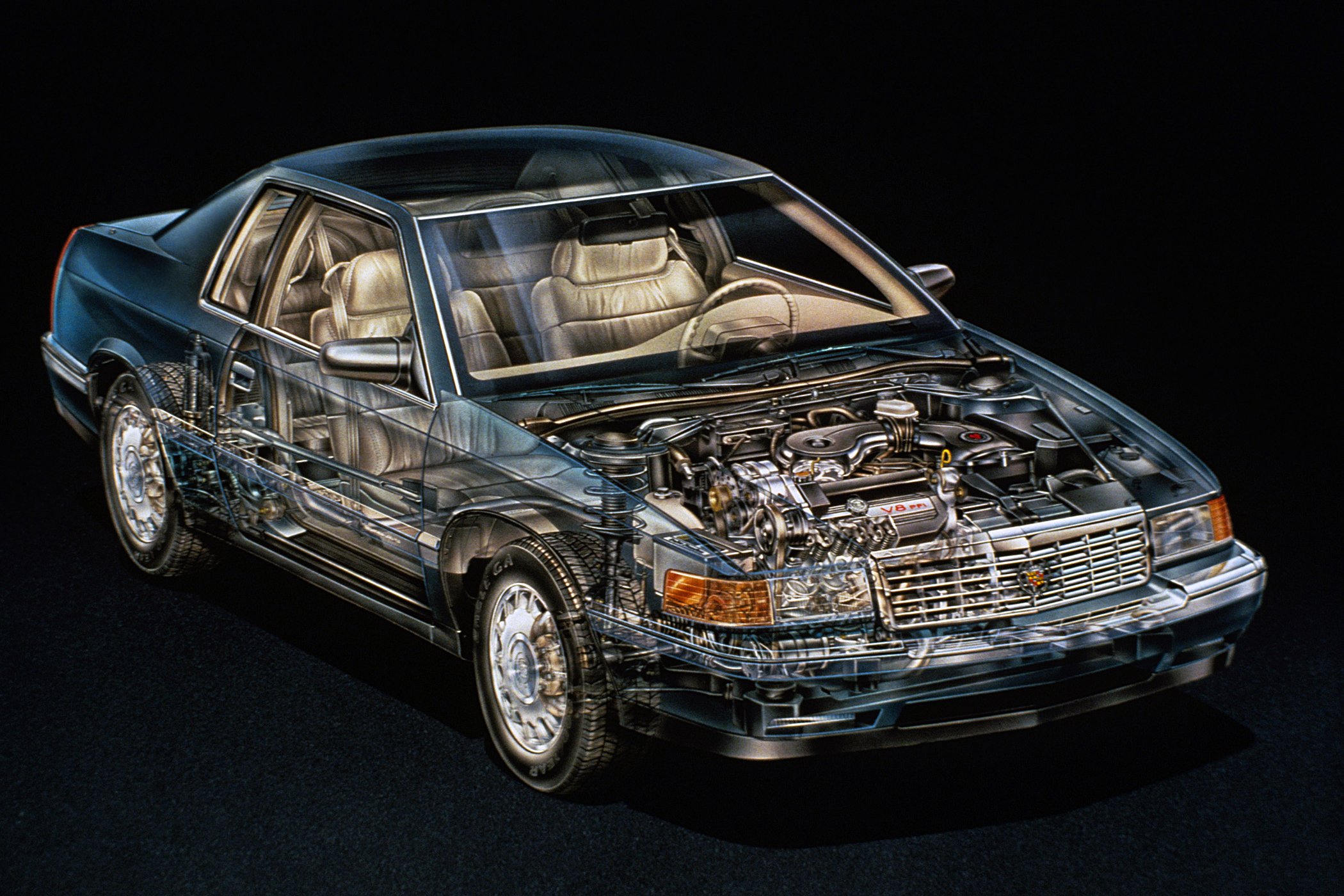 1992, Cadillac, Eldorado, Touring, Coupe, Cars, Cutaway Wallpaper