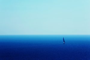 nature, Landscape, Blue, Ocean, Boat, Sailing, Sea, Mood