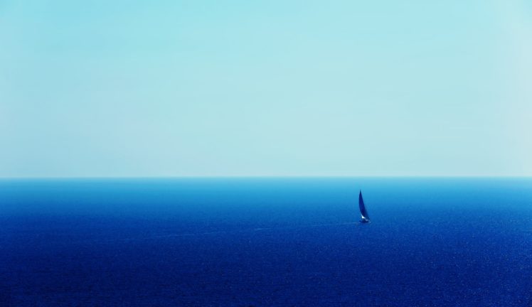nature, Landscape, Blue, Ocean, Boat, Sailing, Sea, Mood Wallpapers HD /  Desktop and Mobile Backgrounds