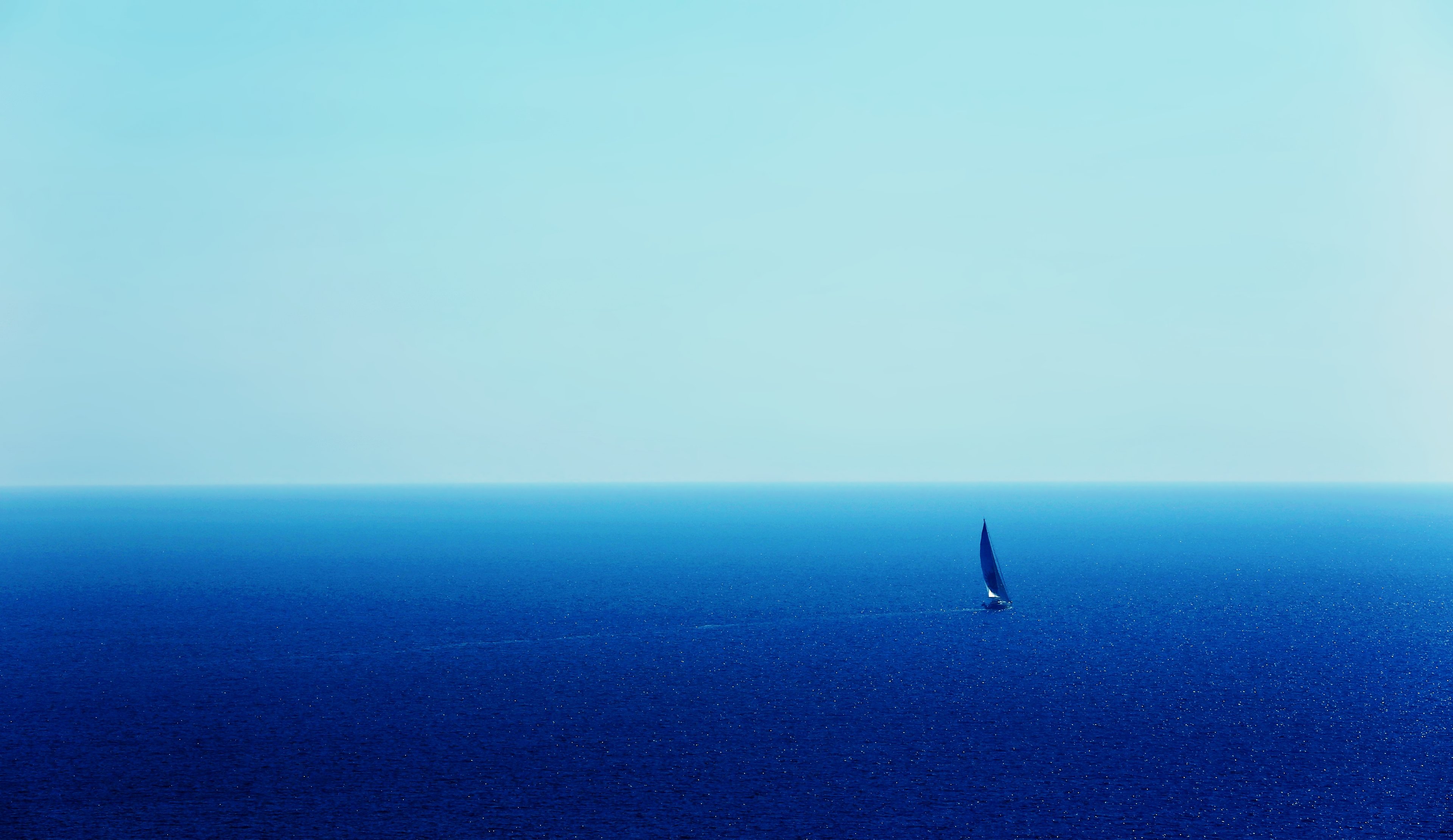 nature, Landscape, Blue, Ocean, Boat, Sailing, Sea, Mood Wallpaper