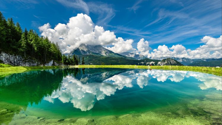 reflection, Lake, Forest, Mountains HD Wallpaper Desktop Background