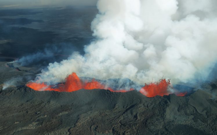 crater, Lava, Ash, Cloud, Iceland, Stratovolcano, Volcano, Bardarbunga, Lava HD Wallpaper Desktop Background