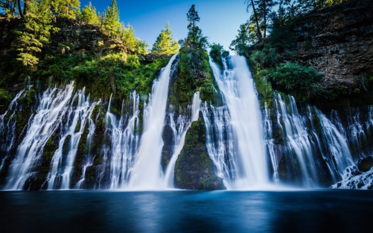 california, Shasta, County, Mcarthur burney, Falls, Memorial, State, Park, Waterfall, Burney, Falls HD Wallpaper Desktop Background