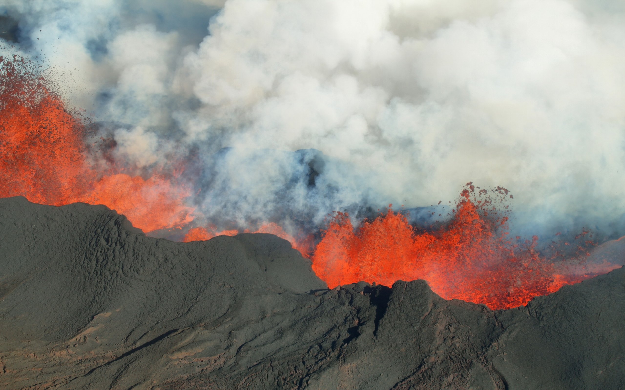 crater, Lava, Ash, Cloud, Iceland, Stratovolcano, Volcano, Bardarbunga, Lava Wallpaper