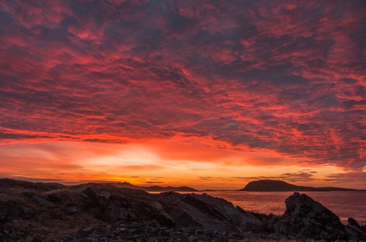 clouds, Sky, Norway, Shore, Landscape, Sunset HD Wallpaper Desktop Background