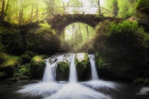luxembourg, Muellerthal, Landscape, Nature, Waterfall, Bridge, Forest