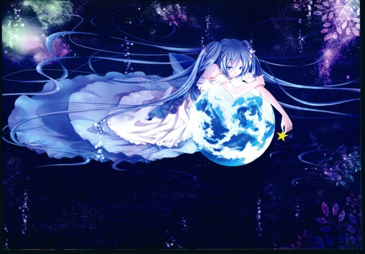 vocaloid, Series, Game, Miku, Hatsune, Character, Blue, Dress, Beautiful, Cute, Girl HD Wallpaper Desktop Background